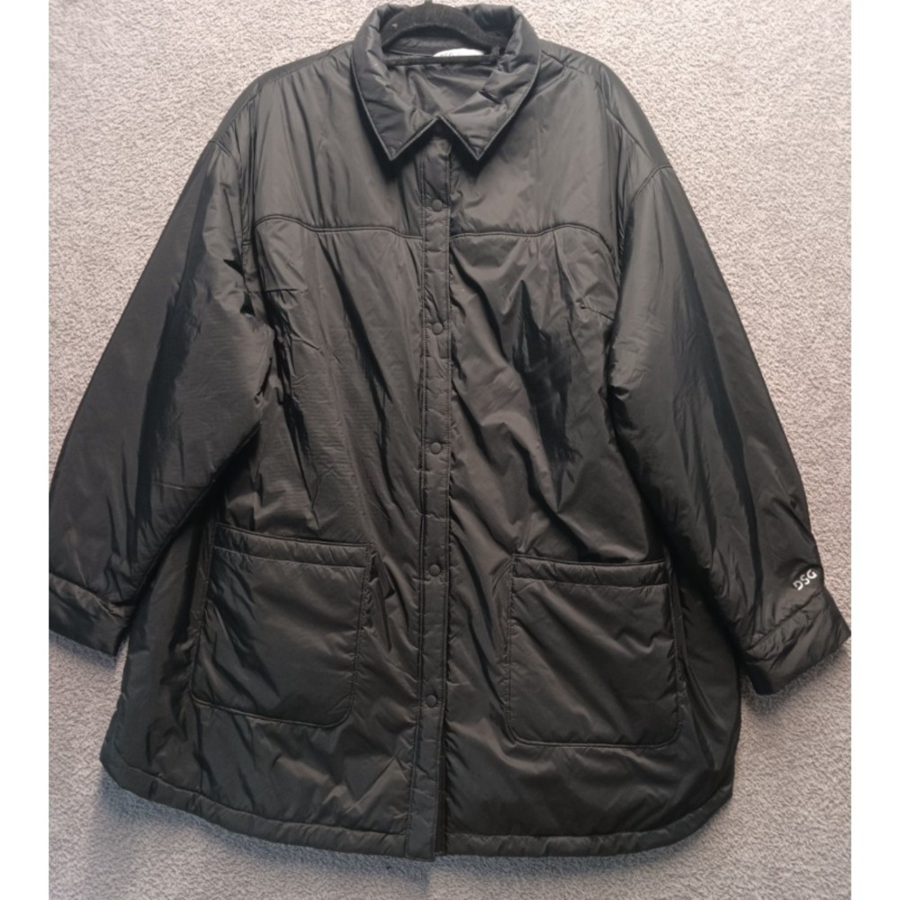 DSG Women's Black Insulated Jacket 2X Snap Front Utility Outdoor